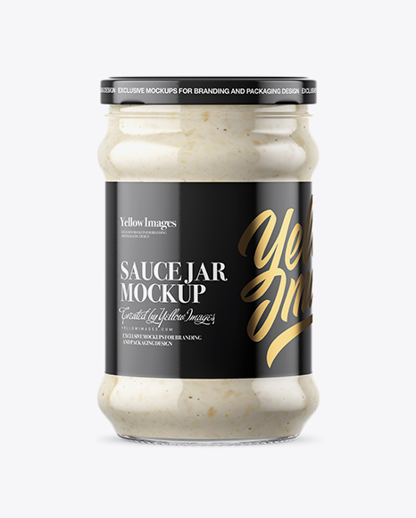 Clear Glass Jar with Horseradish Mockup
