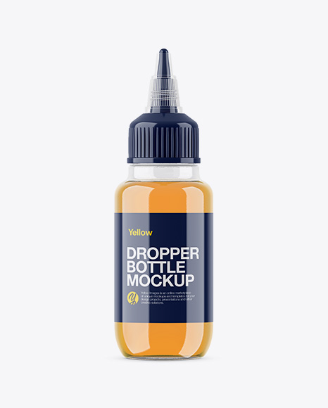 50ml Clear Dropper Bottle with Liquid Mockup