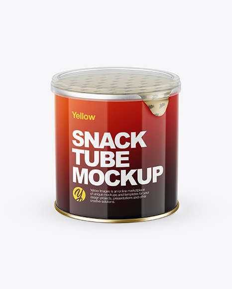 Small Glossy Snack Tube Mockup (High-Angle Shot)