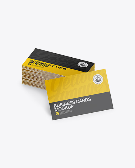 Stack of Glossy Business Cards Mockup
