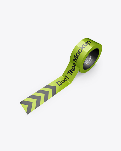 Metallic Duct Tape Mockup - Half Side View (High-Angle Shot)