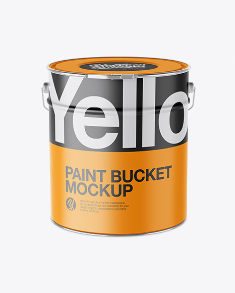 Matte Paint Bucket Mockup - High-Angle Shot