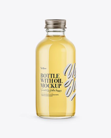 65ml Glass Bottle with Oil Mockup