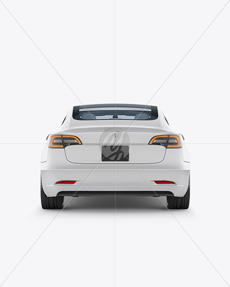 Tesla Model 3 Mockup - Back View