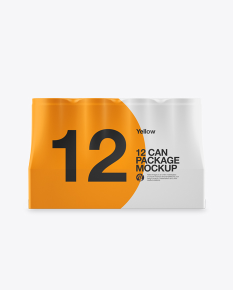 12 Can Matte Pack Mockup - Front View