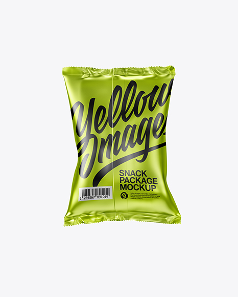 Metallic Snack Package Mockup - Back View