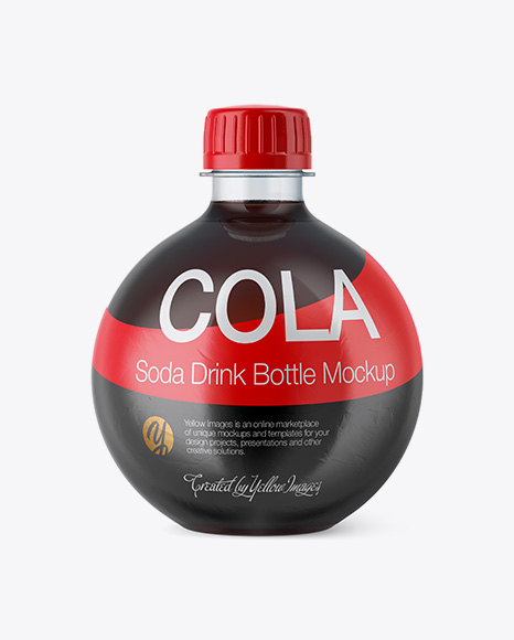 13.5Oz PET Bottle with Cola Drink Mockup