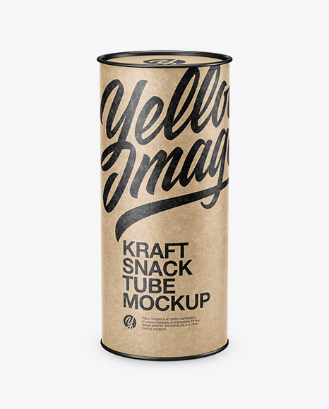 Kraft Paper Tube Mockup (High-Angle Shot)