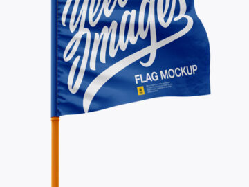 Flag Mockup - Half Side View