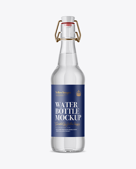 Clear Glass Beugel Water Bottle Mockup