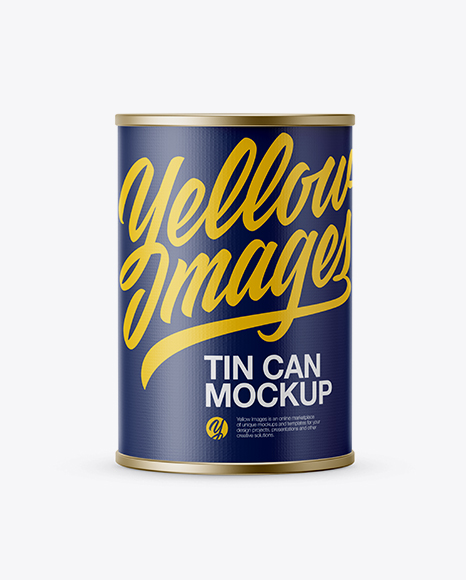Tin Can With Textured Label Mockup