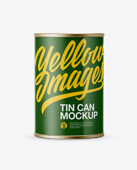 Tin Can With Paper Label Mockup
