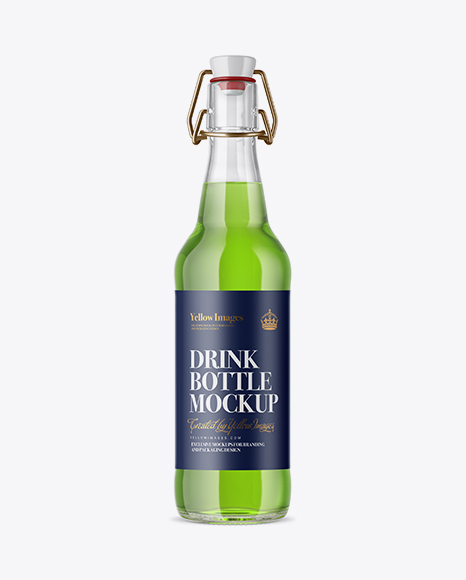 Clear Glass Beugel Drink Bottle Mockup