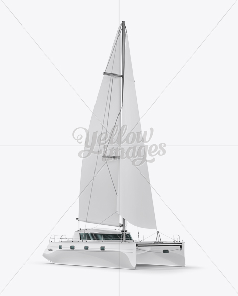 Catamaran Mockup - Half Side View