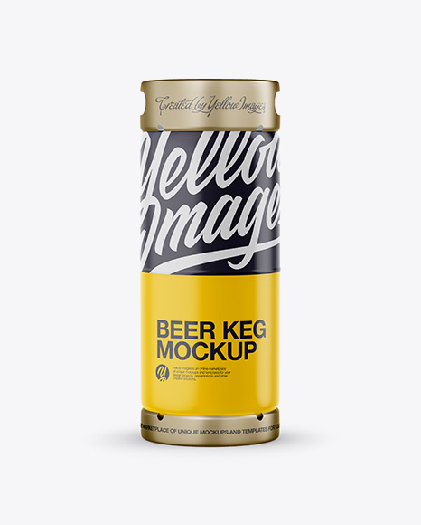 20L Matte Beer Keg Mockup - Front View (Eye-Level Shot)
