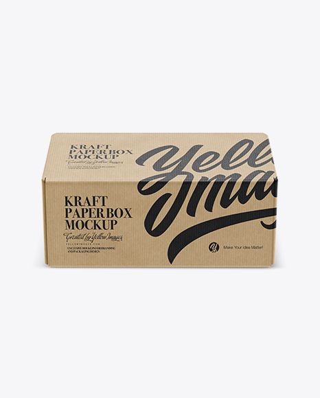 Kraft Paper Box Mockup (High-Angle Shot)