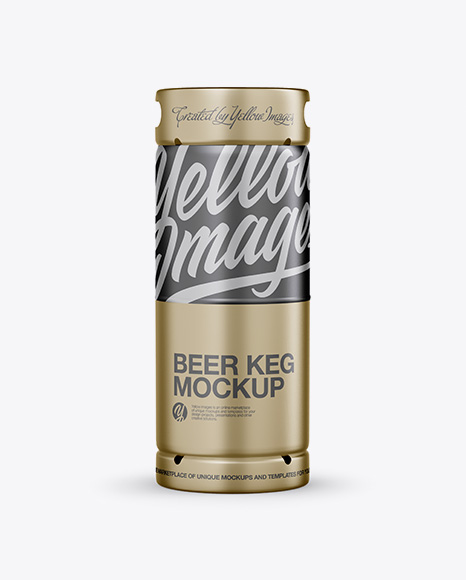 20L Metallic Beer Keg Mockup - Front View
