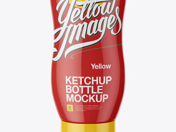 250g Ketchup Upside Down Bottle Mockup