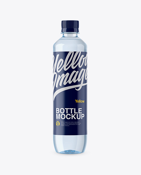500ml Blue PET Water Bottle Mockup