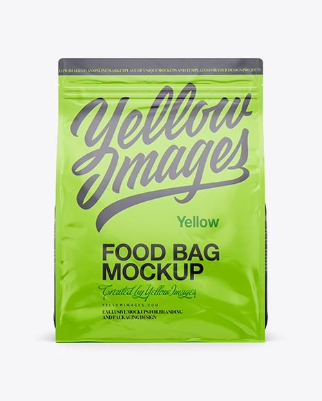 30oz Plastic Food Bag Mockup - Front & Bottom Views