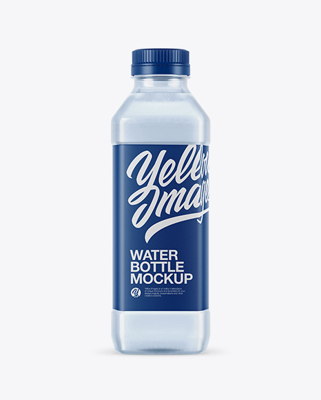 Blue PET Water Bottle Mockup