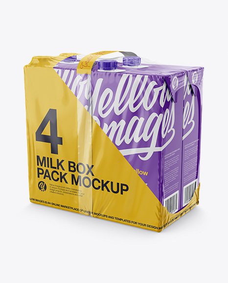 Pack With 4 Carton Packages Mockup