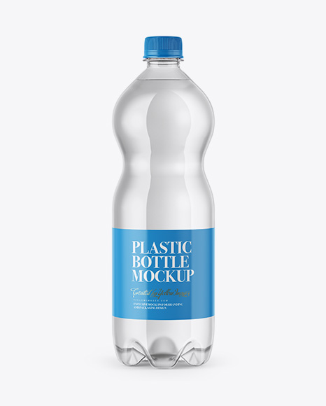 Clear PET 1L Water Bottle Mockup