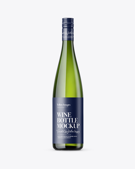 Green Glass Wine Bottle Mockup