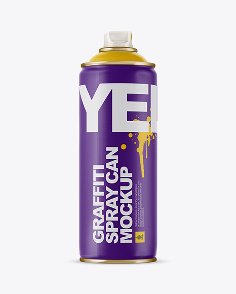 Matte Spray Can Without Cap Mockup - Side View