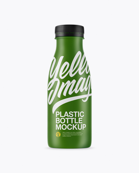 Matte Plastic Dairy Bottle Mockup