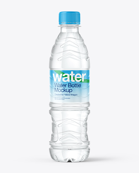 Clear PET Water Bottle Mockup