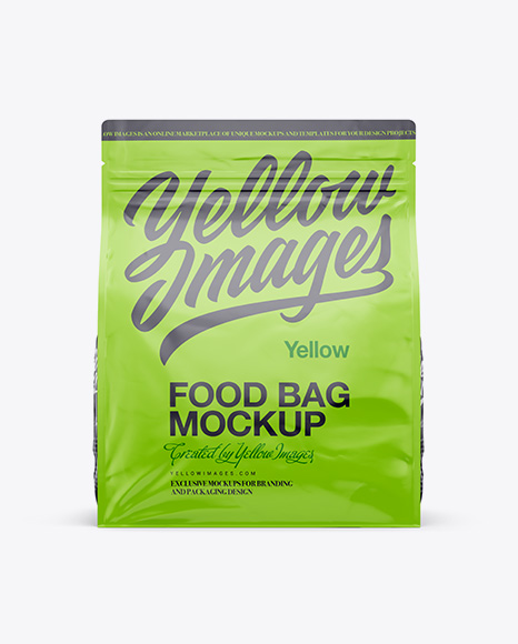 14oz Plastic Food Bag Mockup - Front & Bottom Views