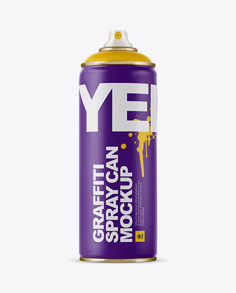 Matte Spray Can Without Cap Mockup - Front View