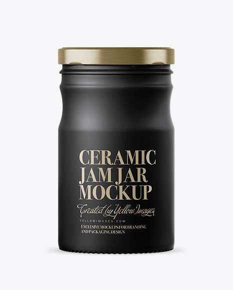 Matte Ceramic Jam Jar Mockup