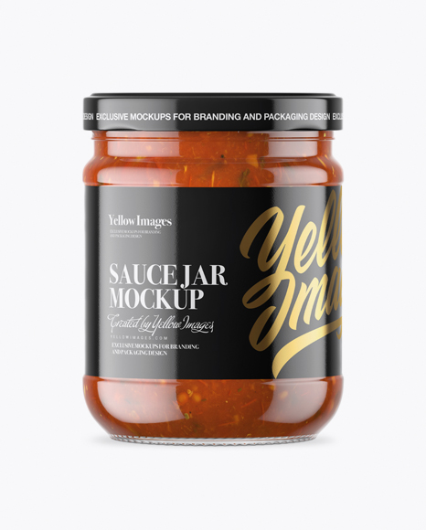 Clear Glass Jar with Bolognese Sauce Mockup