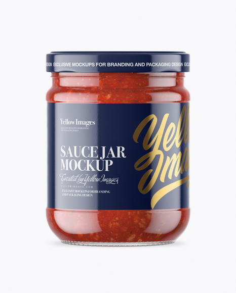 Clear Glass Jar with Meat Sauce Mockup