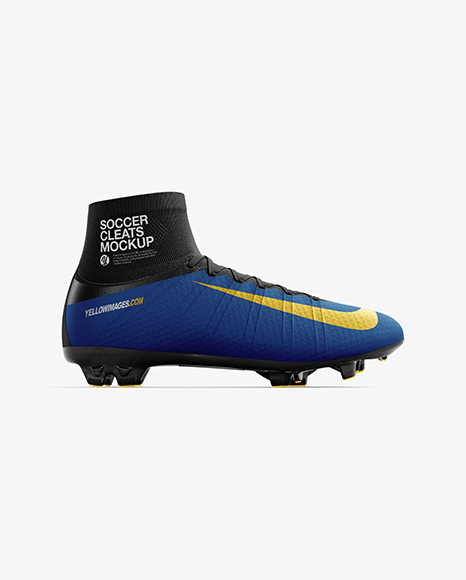 Cuffed Soccer Cleat mockup (Side View)