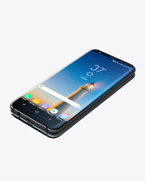 Samsung Galaxy S8+ Front & Back Views (High-Angle Shot)