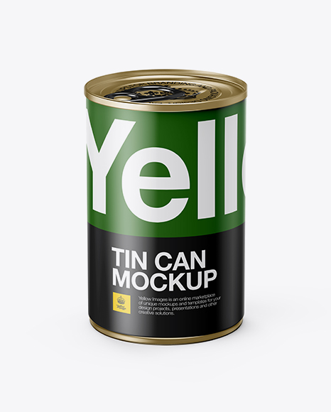 Tin Can With Pull Tab Mockup (High-Angle Shot)