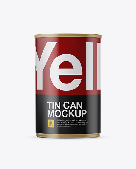 Glossy Tin Can Mockup - Front View