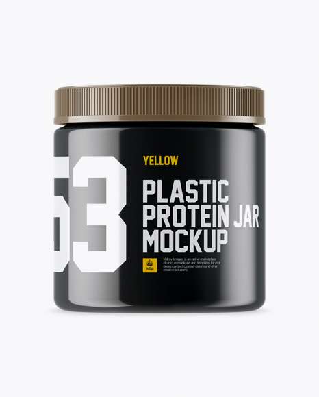 Glossy Plastic Protein Jar Mockup
