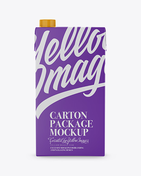 1L Carton Package Mockup - Front View