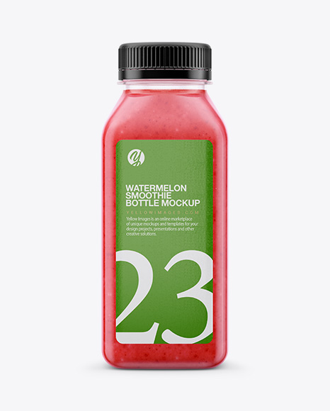 Watermelon Smoothie Bottle Mockup - Front View
