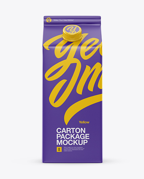 Carton Package With Plastic Cap Mockup - Front View