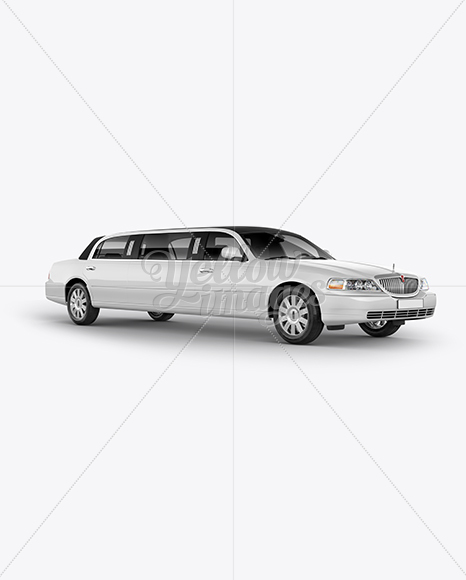 Lincoln Town Car Limousine Mockup - Right Half Side View