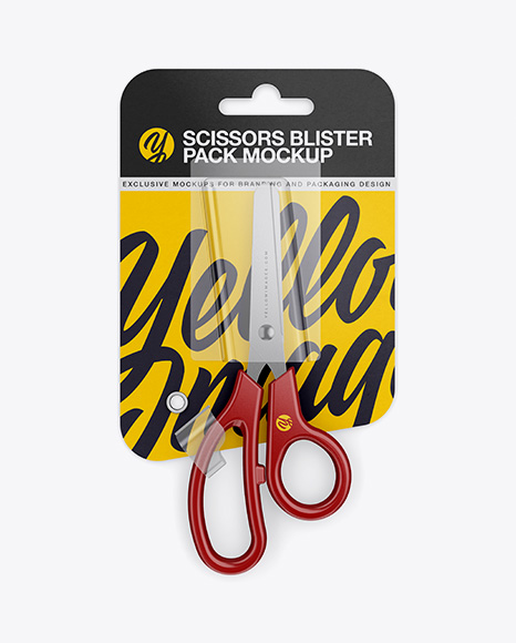 Scissors Blister Pack Mockup - Front View