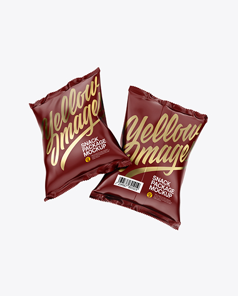 Two Matte Snack Packages Mockup