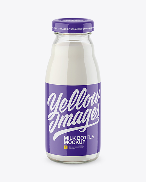 Clear Glass Milk Bottle (High Angle Shot)