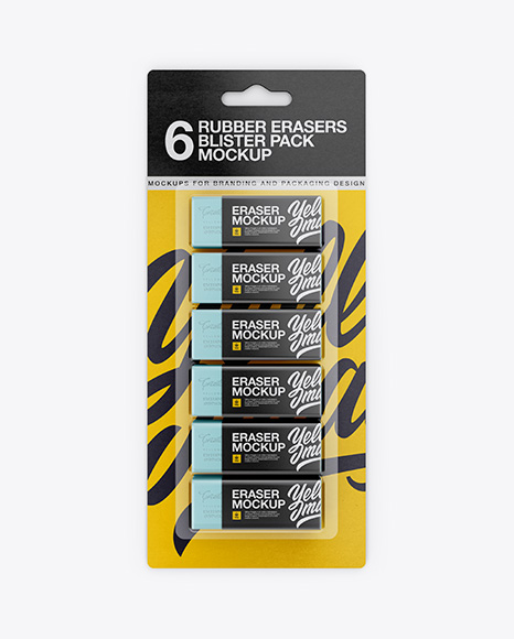 Erasers Blister Pack Mockup