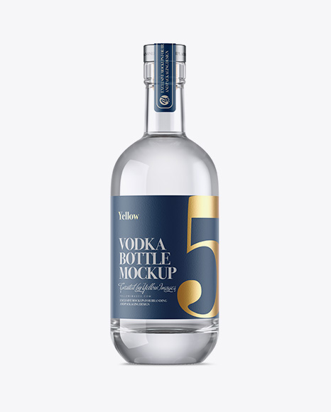 Glass Bottle W/ Vodka Mockup